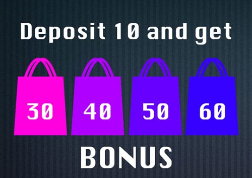 Deposit 10 play with 30 up to 60 Casino